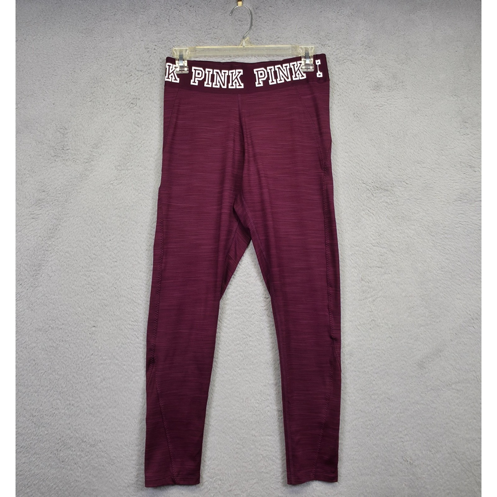 Victorias Secret Pink Leggings Women M Burgundy Ulitmate Tight Athleisure Gym